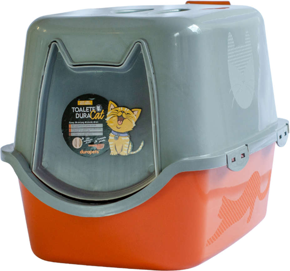 Banheiro Sanitário Durapets Toalete Laranja para Gatos - Tam. Único