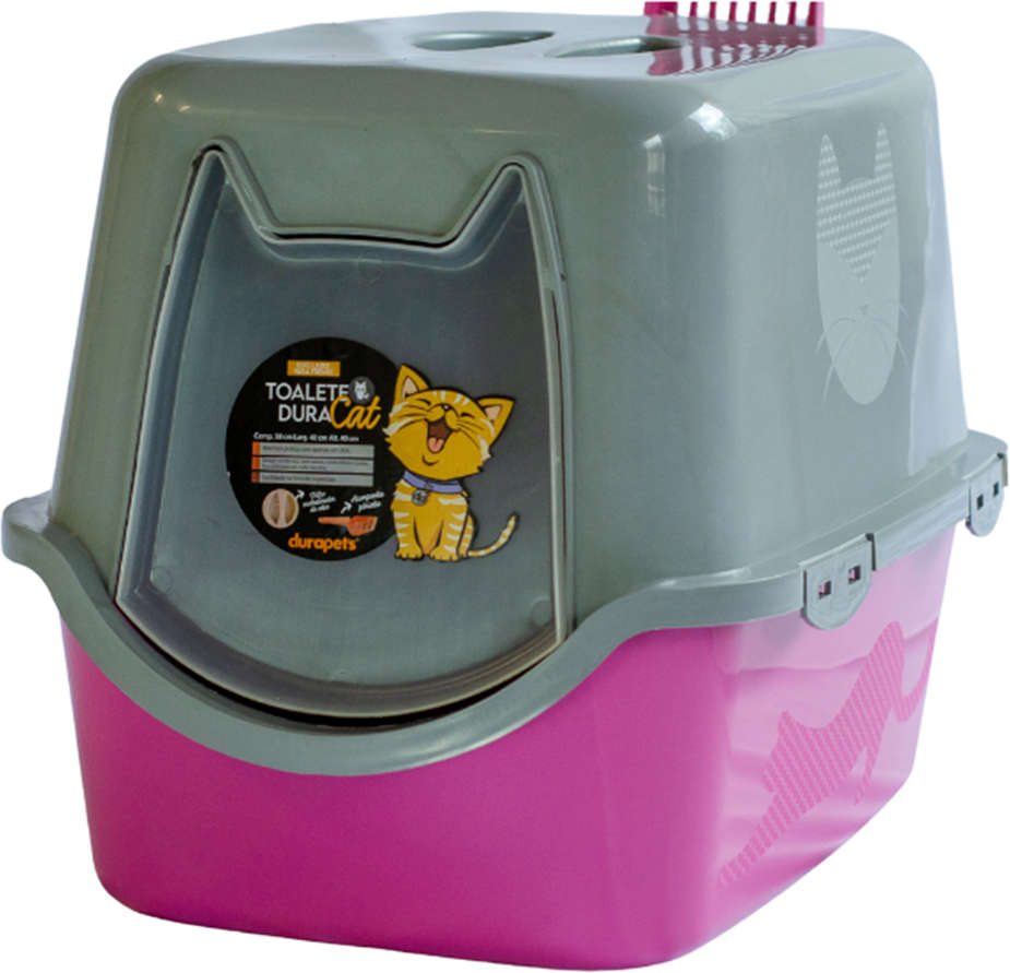 Banheiro Sanitário Durapets Toalete Rosa para Gatos - Tam. Único