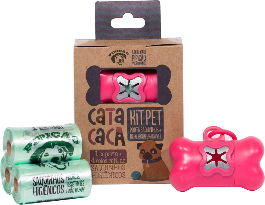 Kit Pipicão Cata Caca Rosa - Tam. Único