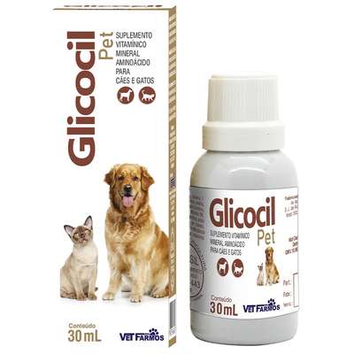 Suplemento Vitamínico Mineral Vet Farmos Glicocil Pet para Cães e Gatos