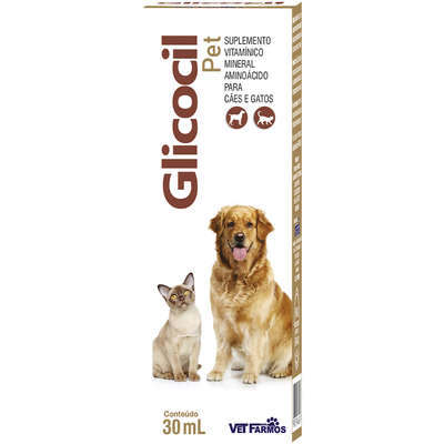 Suplemento Vitamínico Mineral Vet Farmos Glicocil Pet para Cães e Gatos