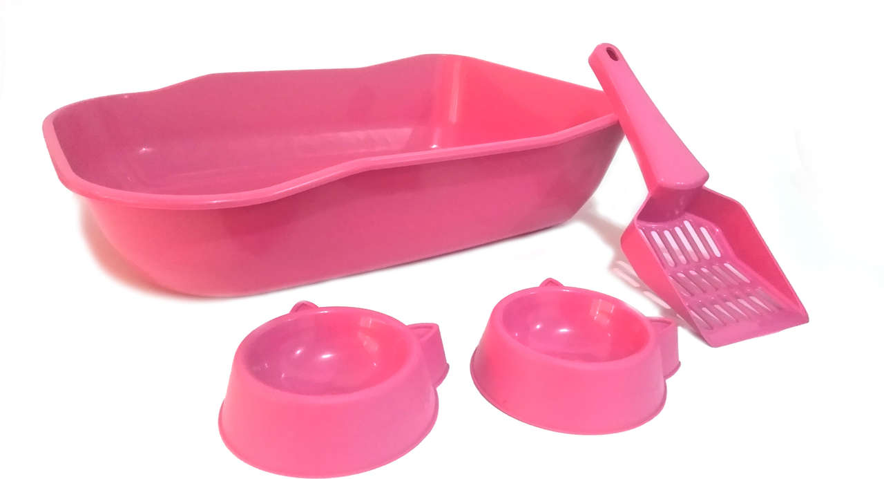 Kit de Bandeja Durapets Single Rosa para Gatos - Tam. Único