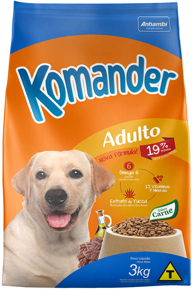 Ração Seca Komander Carne para Cães Adultos - 3Kg