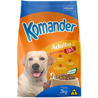Ração Seca Komander Carne para Cães Adultos
