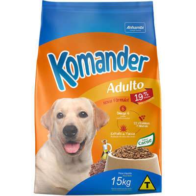 Ração Seca Komander Carne para Cães Adultos