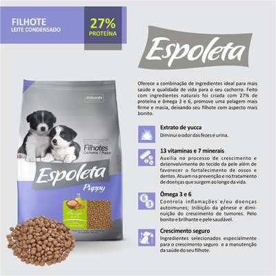 Ração Seca Espoleta Leite para Cães Filhotes