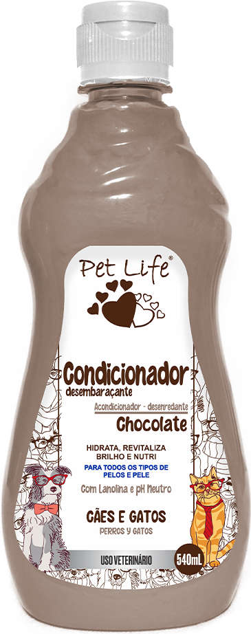 Condicionador Chocolate Pet Life para Cães e Gatos - 540 mL