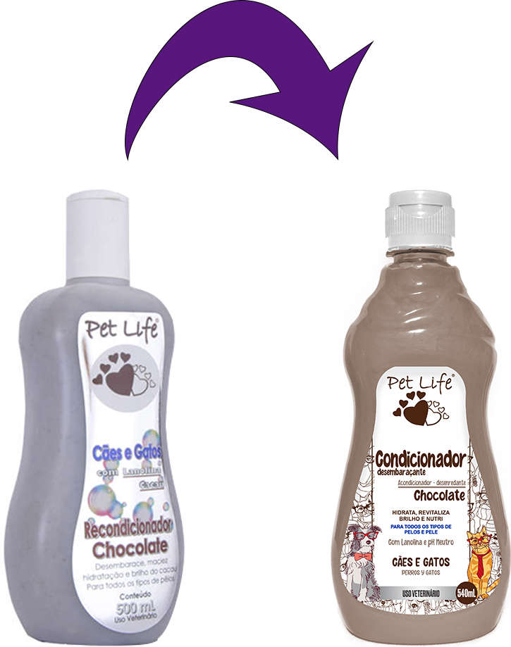 Condicionador Chocolate Pet Life para Cães e Gatos - 540 mL