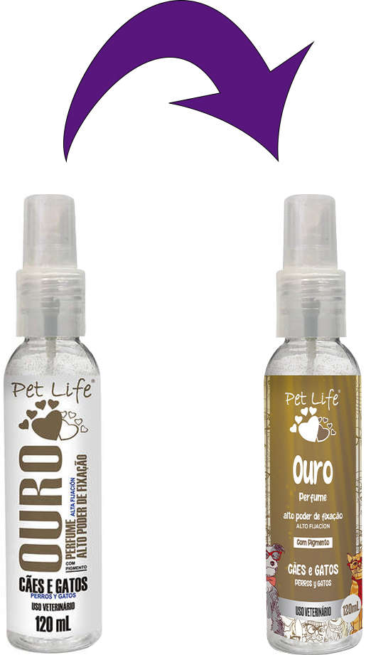 Perfume Pet Life Ouro para Cães e Gatos - 120 mL