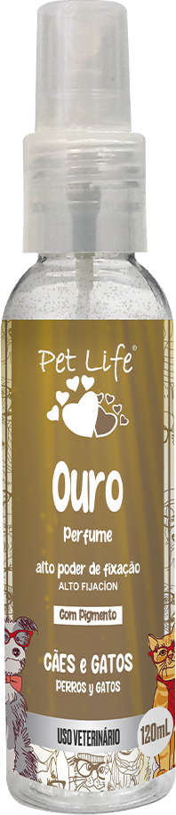 Perfume Pet Life Ouro para Cães e Gatos - 120 mL
