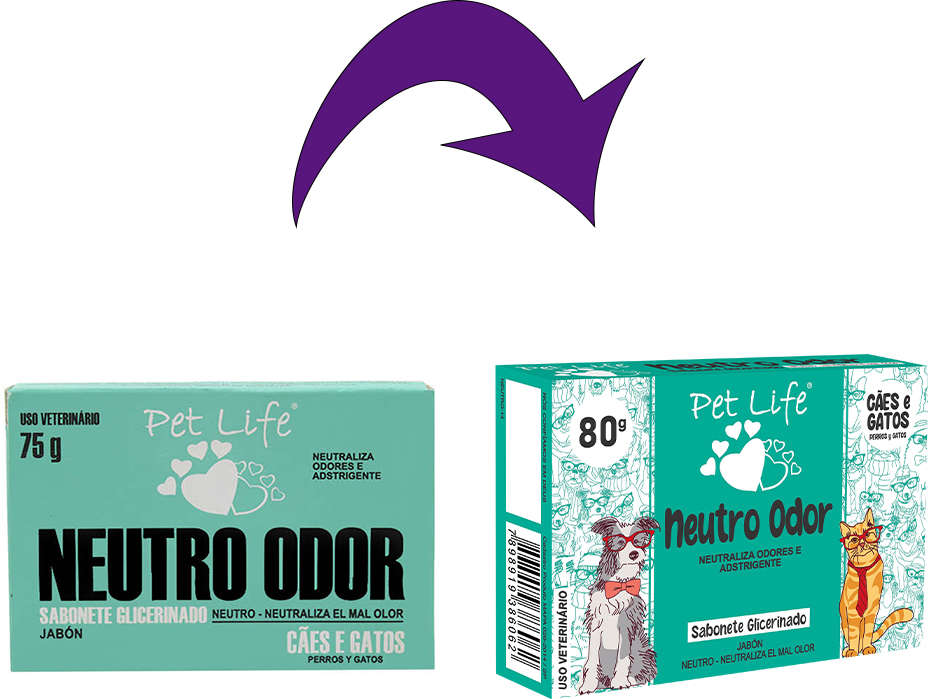 Sabonete Pet Life Neutro Odor para Cães e Gatos - 80 g