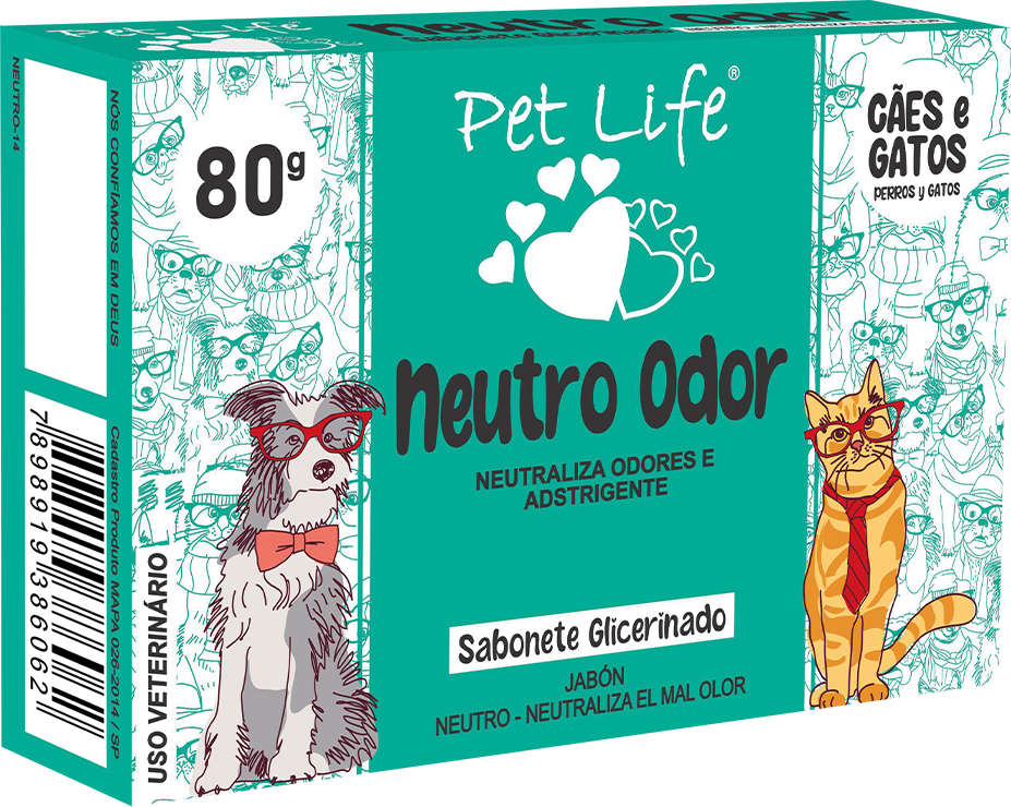 Sabonete Pet Life Neutro Odor para Cães e Gatos - 80 g
