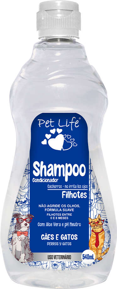 Shampoo Condicionador Pet Life Filhotes para Cães e Gatos - 540 mL
