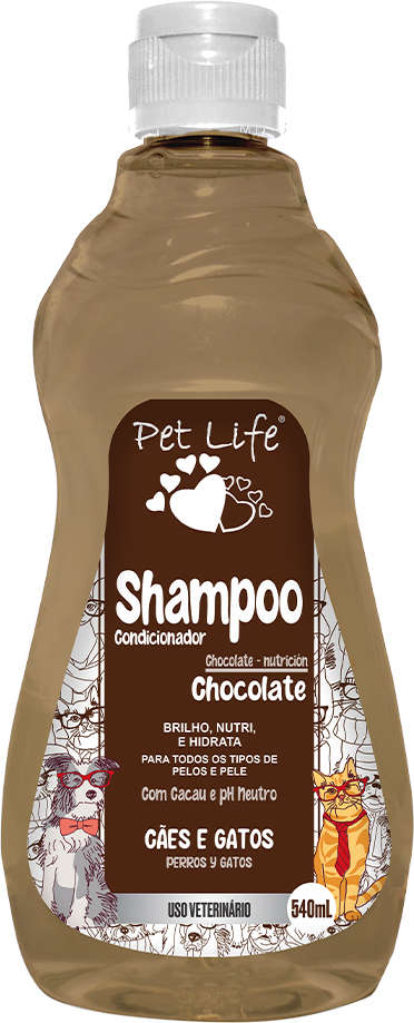 Shampoo Condicionador Pet Life Chocolate para Cães e Gatos - 540 mL