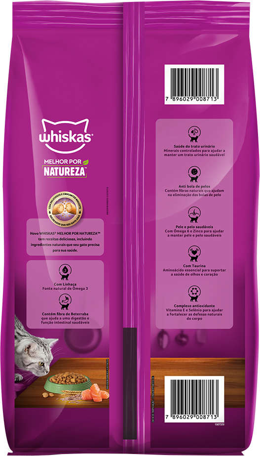 Ração Whiskas Melhor Por Natureza Salmão Gatos Adultos - 900 g