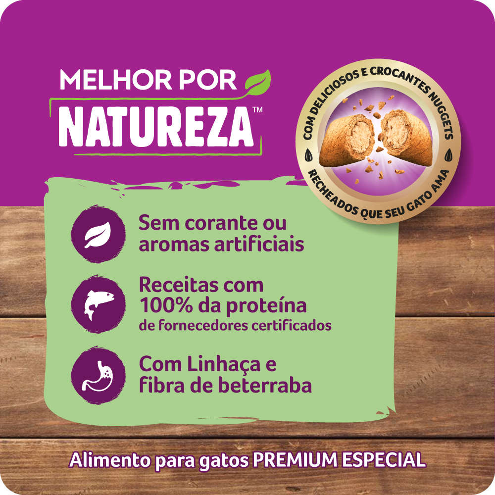 Ração Whiskas Melhor Por Natureza Salmão Gatos Adultos - 10,1Kg