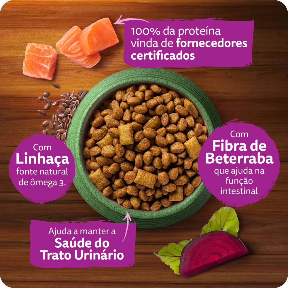 Ração Whiskas Melhor Por Natureza Salmão Gatos Adultos - 10,1Kg