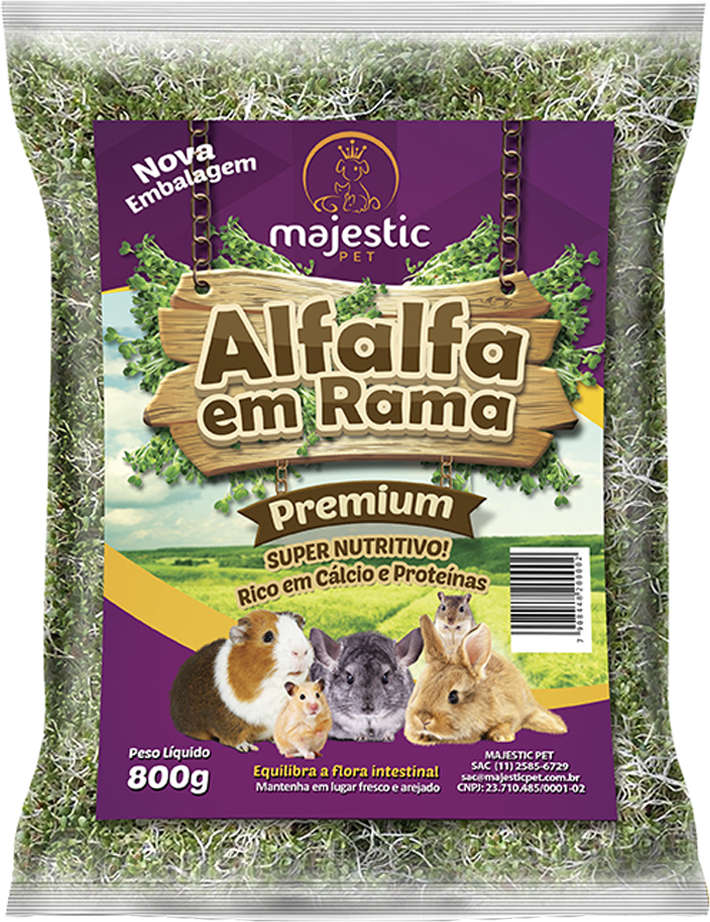 Alfafa em Rama Majestic Pet para Roedores - 800 g
