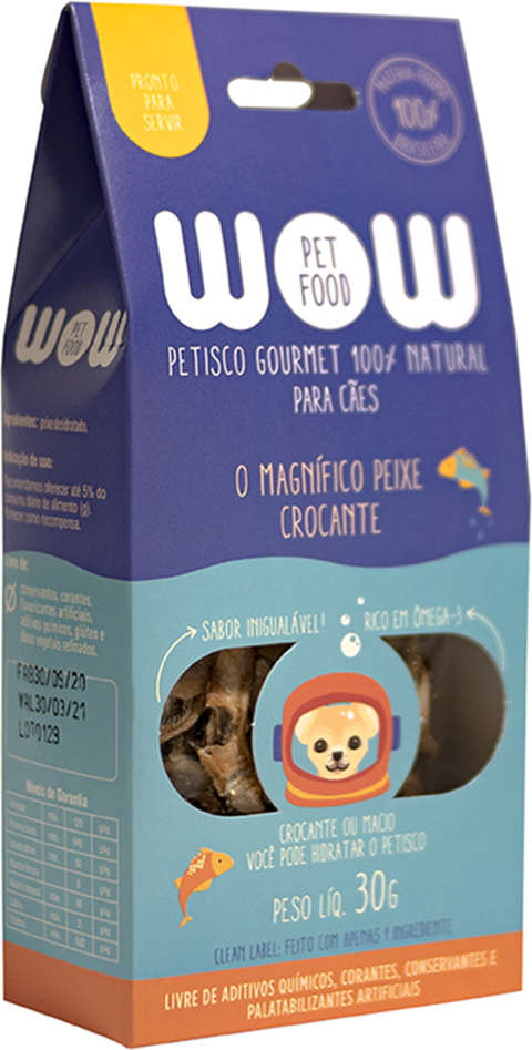 Petisco WOW Pet Food Natural para Cães Sabor Peixe - 30g