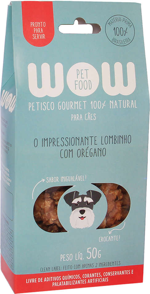 Petisco WOW Pet Food Natural para Cães Sabor Lombinho e Orégano - 50g