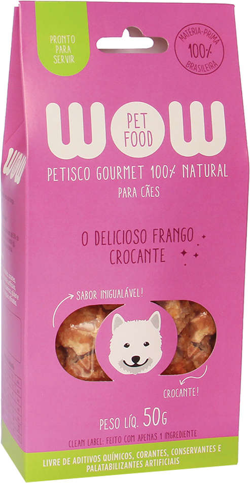Petisco WOW Pet Food Natural para Cães Sabor Peito de Frango - 50g