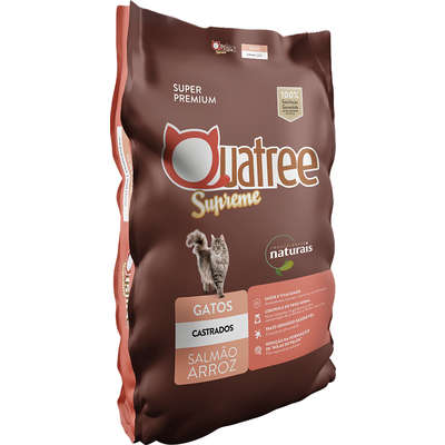 Ração Seca Quatree Supreme Salmão e Arroz Gatos Castrados