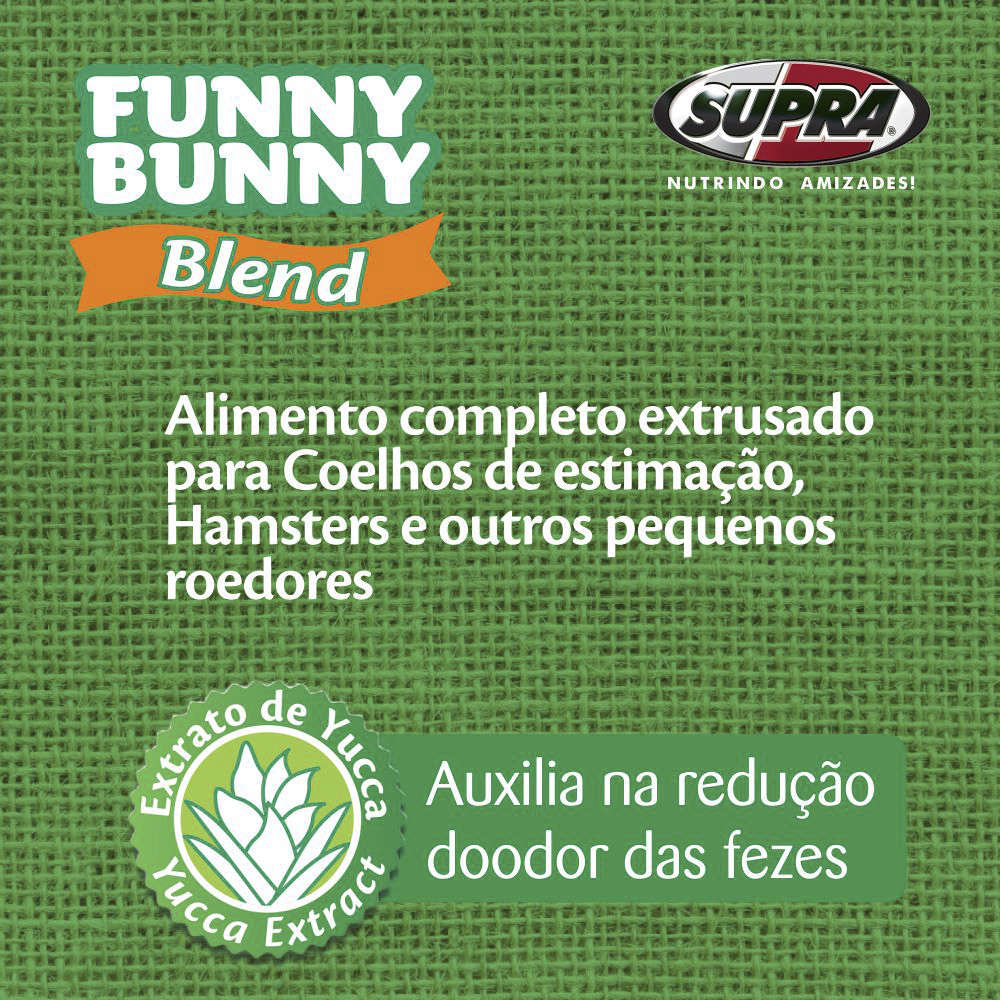 Ração Supra Funny Bunny Blend Coelhos e Pequenos Roedores - 500 g