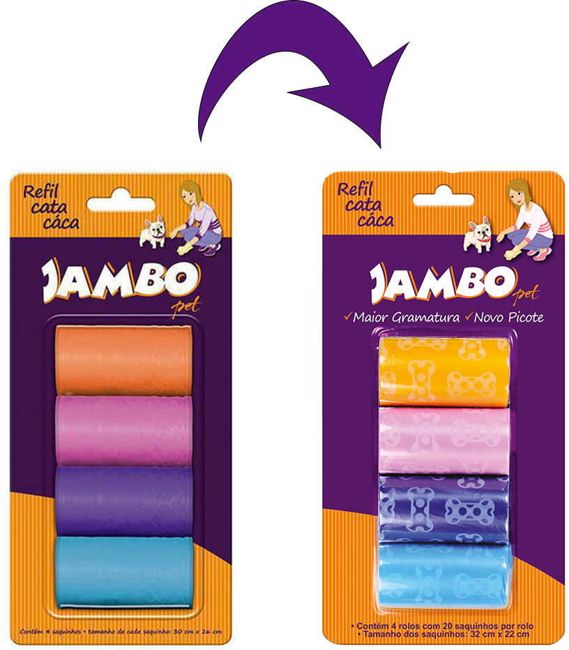 Refil Jambo Sacolas Basic - 4 Unidades