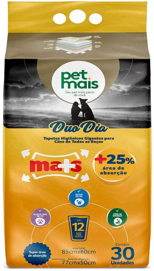 Tapete Higiênico Petmais Duo Dia Mais - 30 Unidades