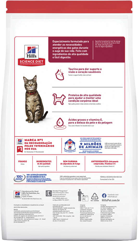 Ração Seca Hill's Science Diet para Gatos Adultos - 1,8Kg