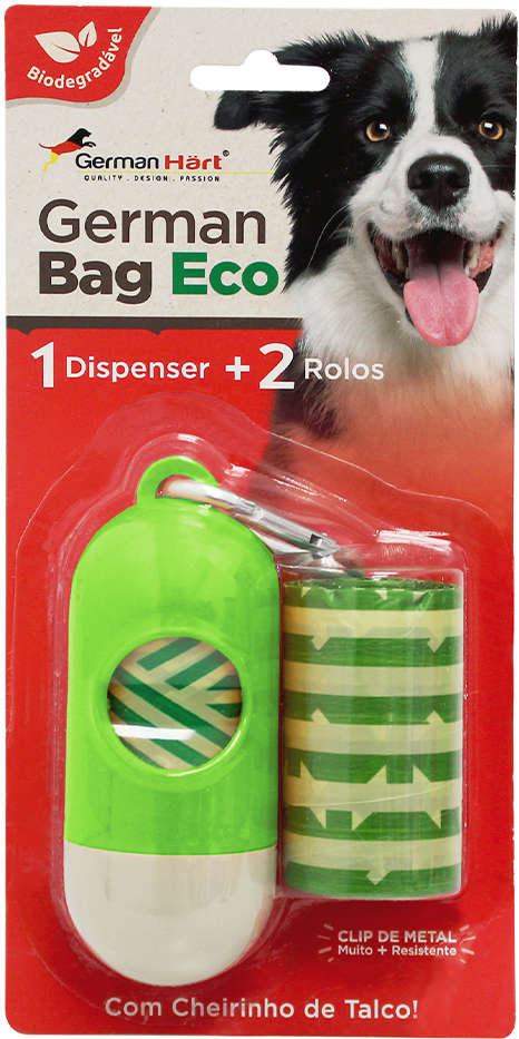 Kit Saquinhos Higienicos Cata-Caca com Dispenser GermanHart Eco Bambu - Tam. Único