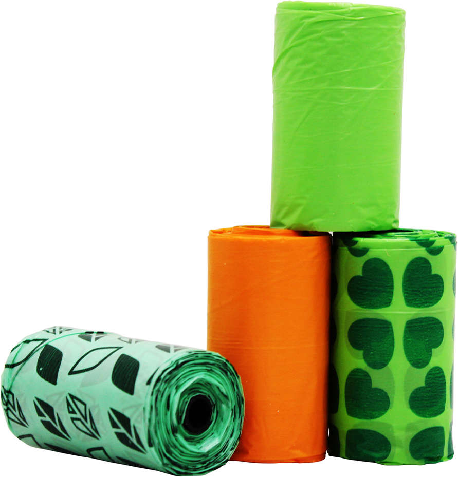 Refil Saquinhos Higienicos Cata-Caca GermanHart Biodegradável e Ecológico Folhas - 4 Unidades