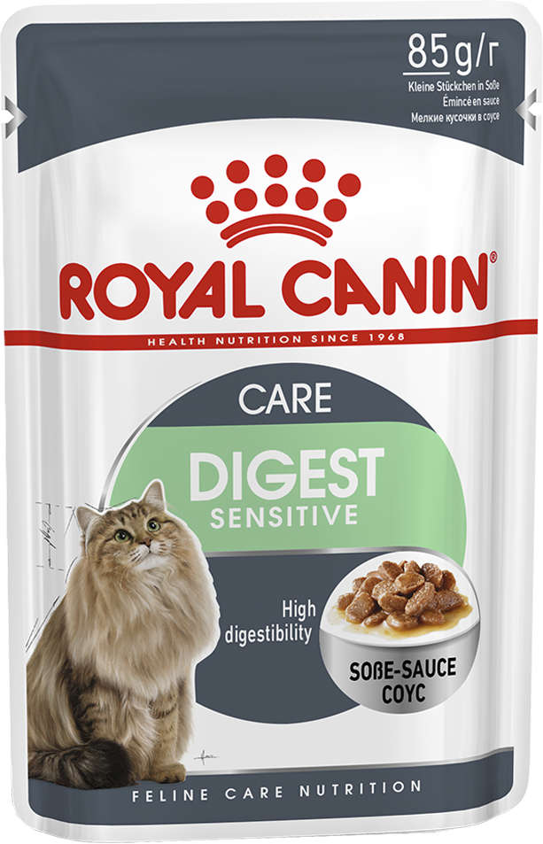 Kit Ração Úmida Royal Canin Sachê Feline Care Digest Sensitive para Gatos - 12 Unidades
