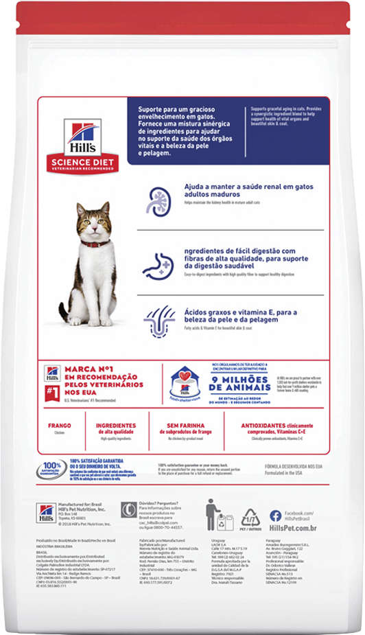Ração Seca Hill's Science Diet Longevidade Ativa para Gatos Adultos 7+ - 3,17Kg