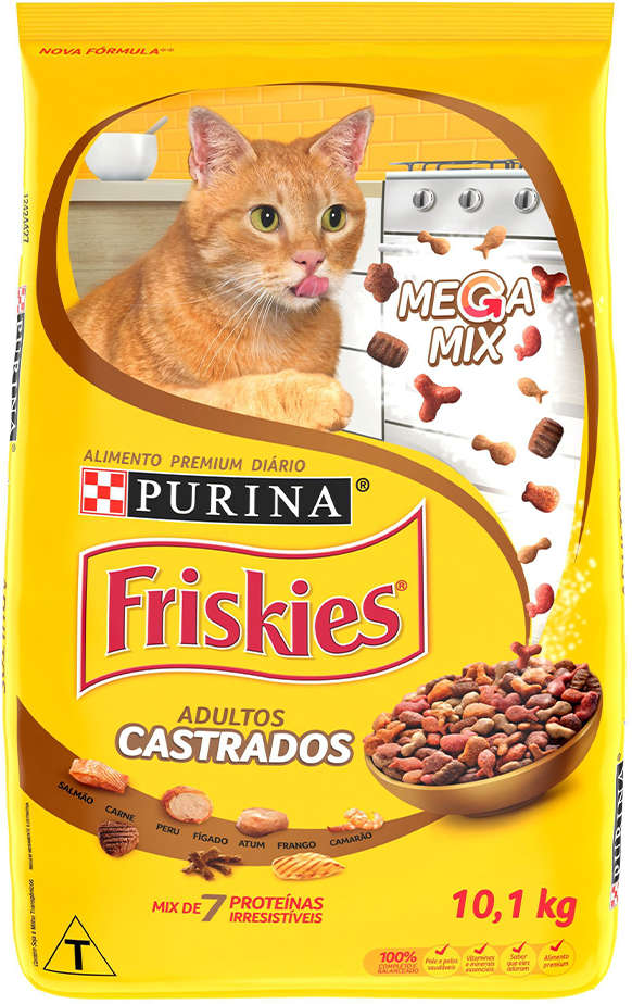 Ração Seca Nestlé Purina Friskies Megamix para Gatos Castrados - 10,1Kg