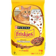 Ração Seca Nestlé Purina Friskies Megamix para Gatos Castrados - 3Kg