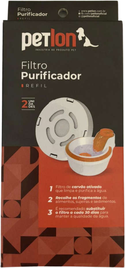 Refil Petlon Filtro Purificador Carvão Ativado - 2 Unidades