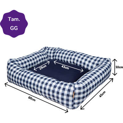 Cama Flex Fábrica Pet Xadrez - Azul Marinho