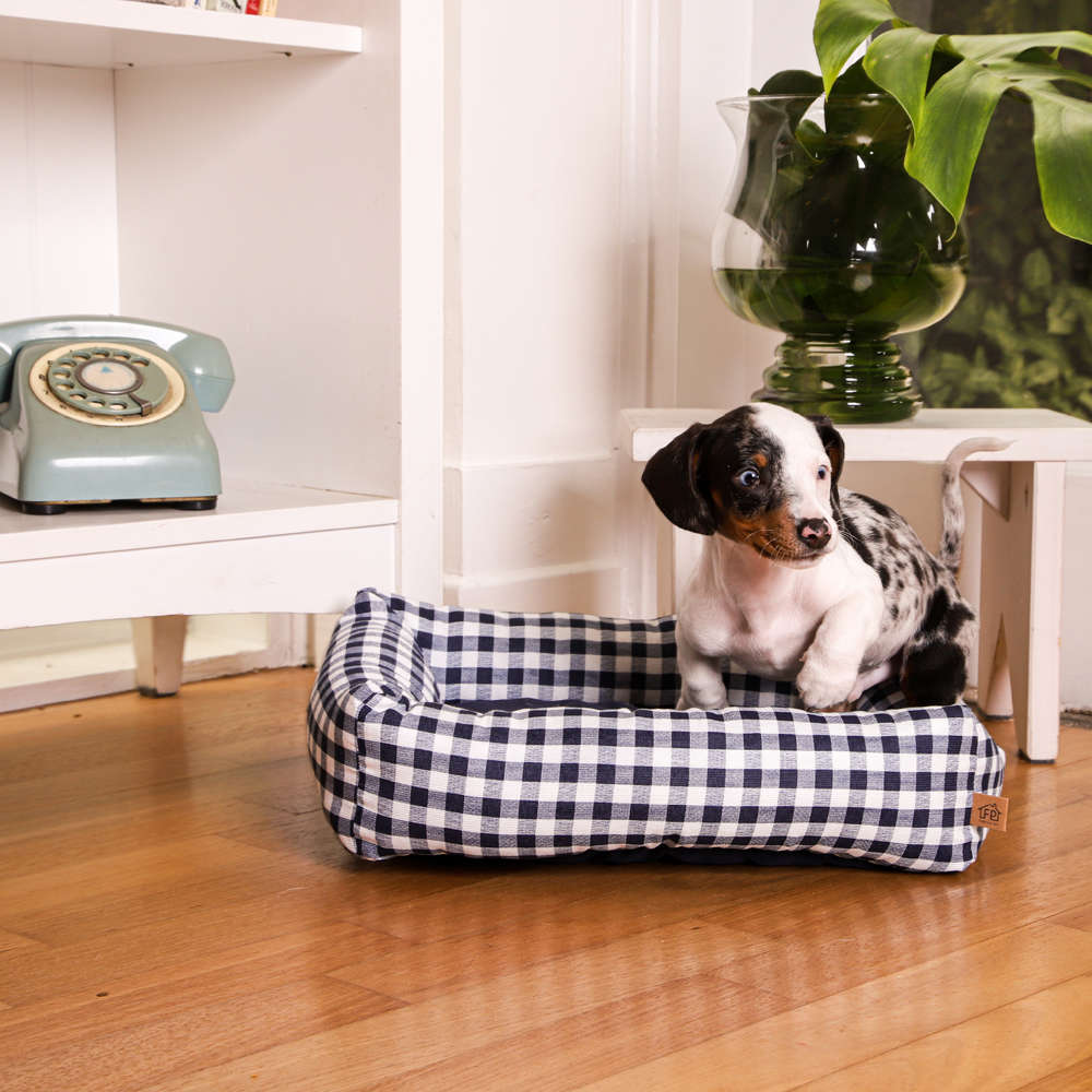 Cama Flex Fábrica Pet Xadrez Azul Marinho - Tam. GG