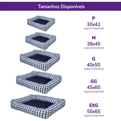 Cama Flex Fábrica Pet Xadrez - Azul Marinho