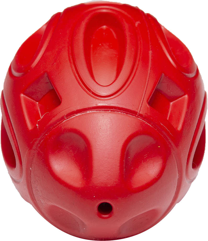 Brinquedo Bola de Rugby Vermelho Sabor Frango para Cães - Tam. Único