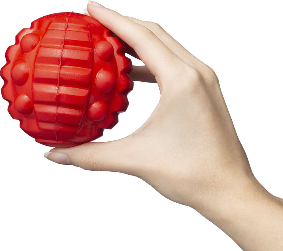 Brinquedo Bola com Apito Vermelho Sabor Frango para Cães - Tam. Único