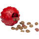 Brinquedo Bola com Dispenser de Ração Vermelho Sabor Bacon para Cães