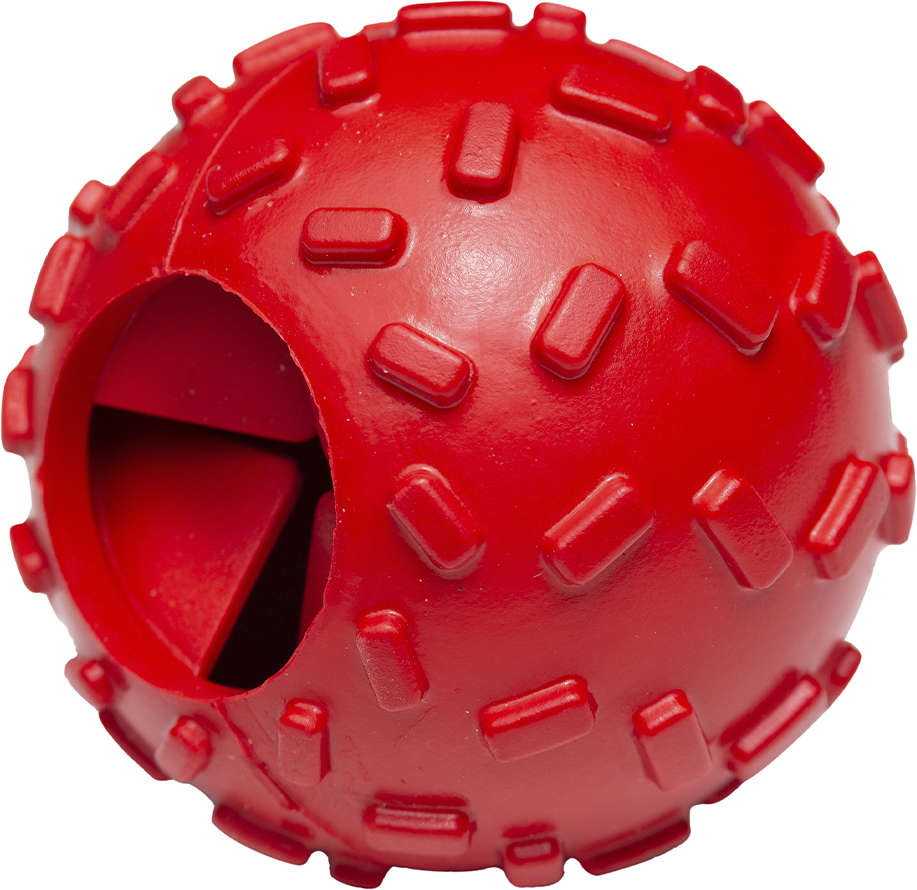 Brinquedo Bola com Dispenser de Ração Vermelho Sabor Bacon para Cães - Tam. Único