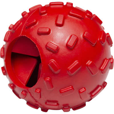 Brinquedo Bola com Dispenser de Ração Vermelho Sabor Bacon para Cães