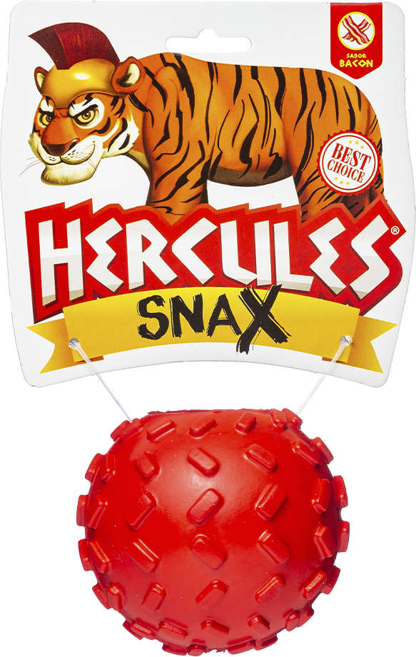 Brinquedo Bola com Dispenser de Ração Vermelho Sabor Bacon para Cães - Tam. Único