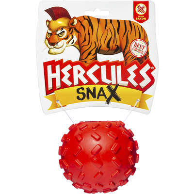 Brinquedo Bola com Dispenser de Ração Vermelho Sabor Bacon para Cães
