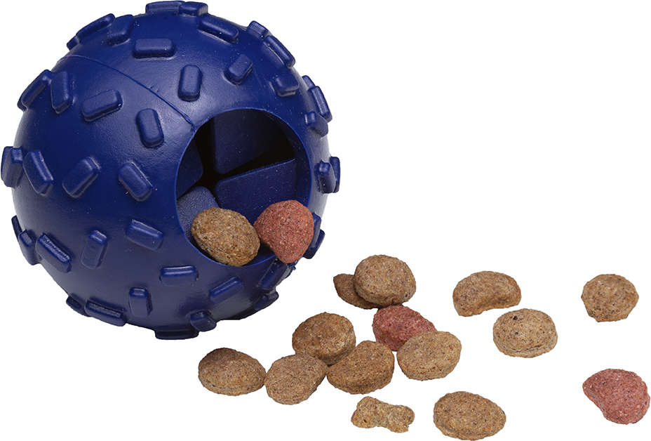 Brinquedo Bola com Dispenser de Ração Azul Sabor Bacon para Cães - Tam. Único