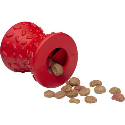 Brinquedo Ampulheta com Dispenser de Ração Vermelho Sabor Bacon para Cães