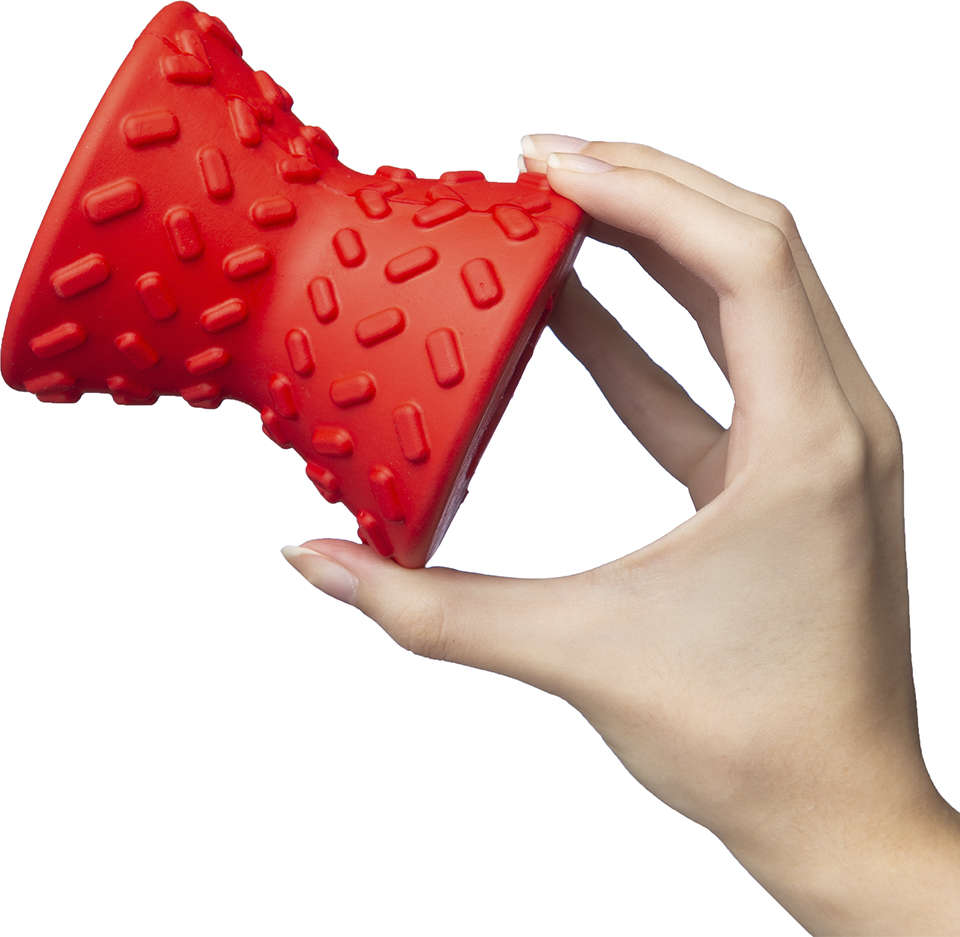 Brinquedo Ampulheta com Dispenser de Ração Vermelho Sabor Bacon para Cães - Tam. Único